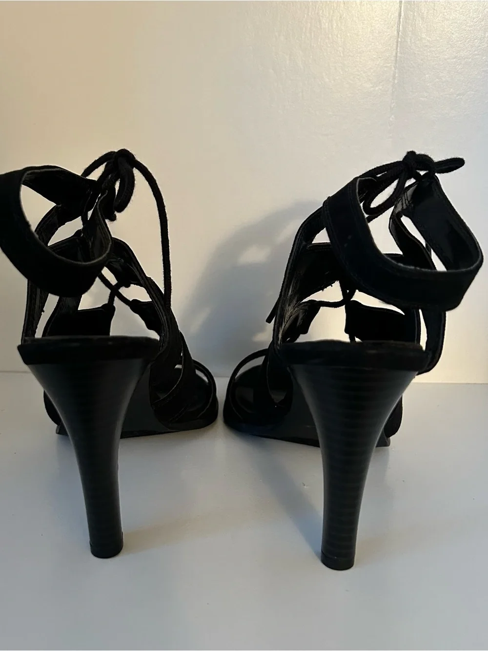 Simply Vera Vera Wang Black Suede Lace-Up Cutout High Heels